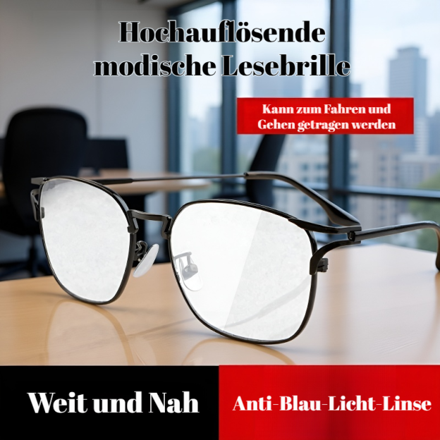 Blaulichtfilter-Multifokus-Lesebrille aus Ultraleichtem Titan