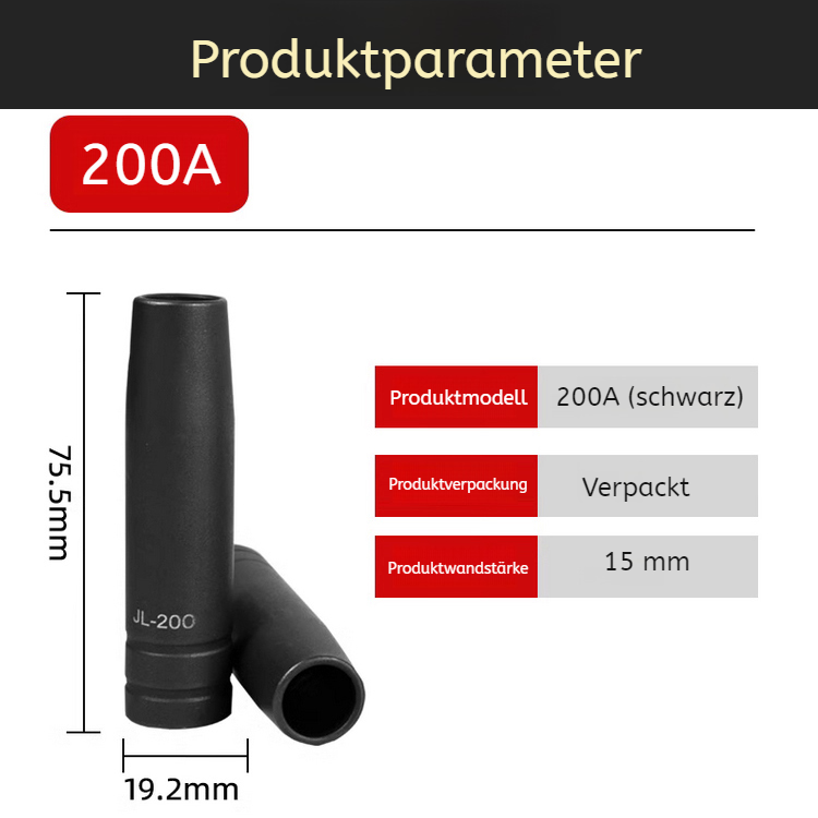 Zweiwege-Schweißpistole klebt nicht an der Schweißschlackenschutzdüse