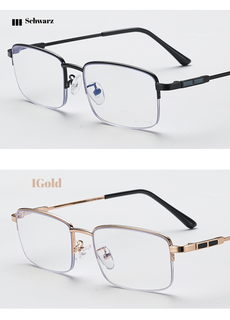 Detailansicht der Titanrahmen-Konstruktion der Brille