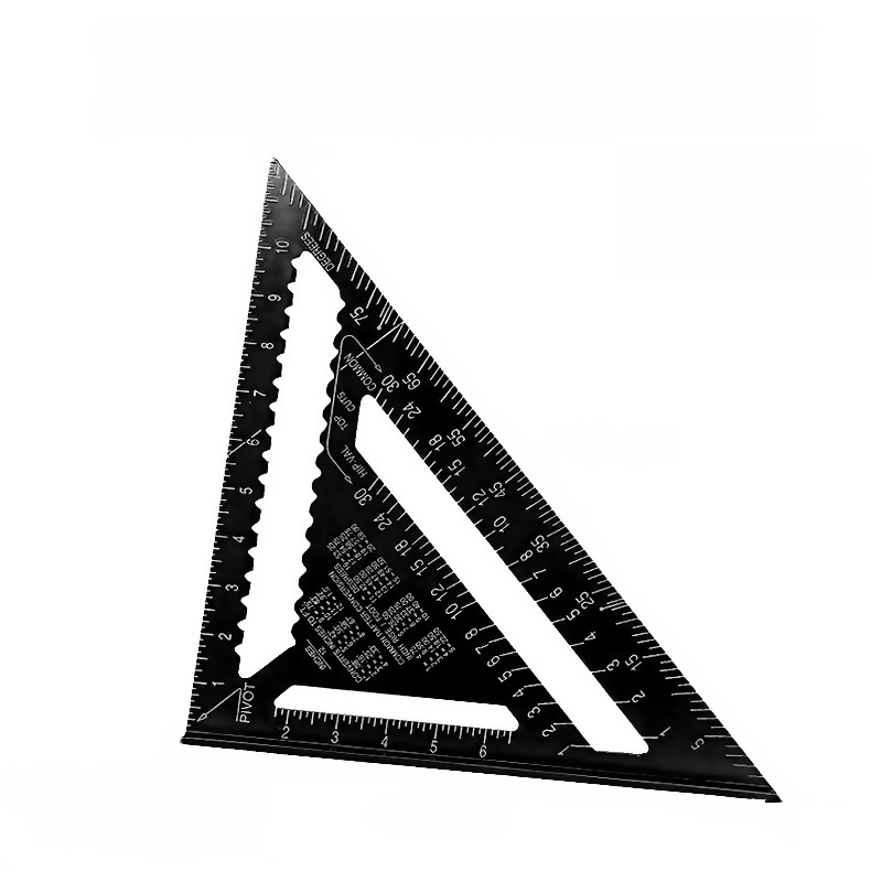 Set aus multifunktionalen Aluminium-Dreiecken mit metrischen und imperialen Einheiten