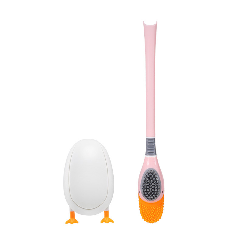 Brosse WC murale en silicone canard 2 en 1