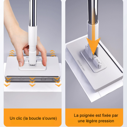 Économie d'effort 100 % Vadrouille paresseuse lavable à la main