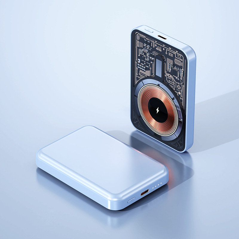 Chargeur sans fil magnétique transparent, charge rapide sans fil, compact.