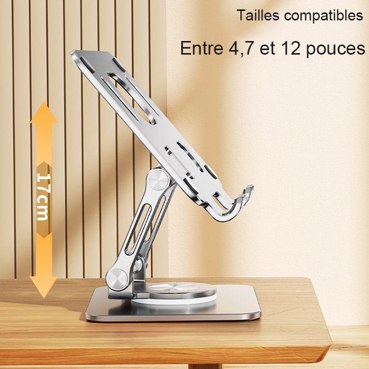 Support de tablette en alliage d'aluminium rotatif à 360 degrés