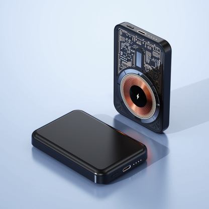 Chargeur sans fil magnétique transparent, charge rapide sans fil, compact.