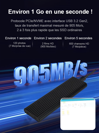 Disque SSD portable mini 16To à grande capacité, interface Type-C