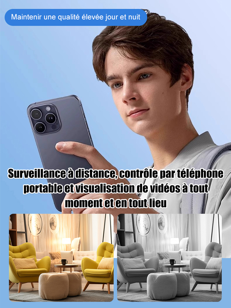 Caméra HD ultra-cachée, prend en charge l'enregistrement audio et vidéo, réseau 5G, batterie au lithium 1200 mAh, temps de surveillance jusqu'à 180 jours