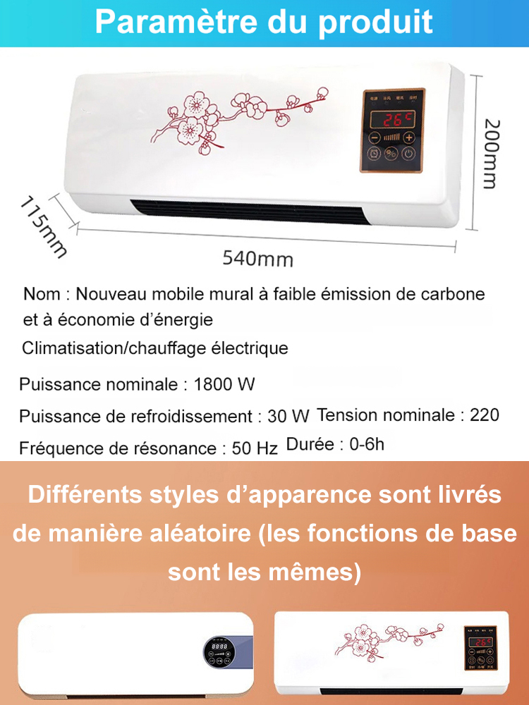 [Climatiseur de refroidissement et de chauffage] Climatiseur mural domestique, récompensé par le brevet international d'économie d'énergie, consommant moins de 1 kWh d'électricité jour et nuit🌍💡