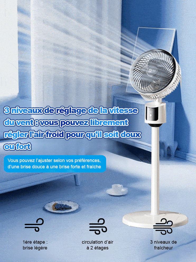 Le ventilateur de climatisation ultra-silencieux et économe en énergie peut rapidement réduire la température intérieure de 40 degrés à 20 degrés en moins d'une minute après sa mise sous tension.