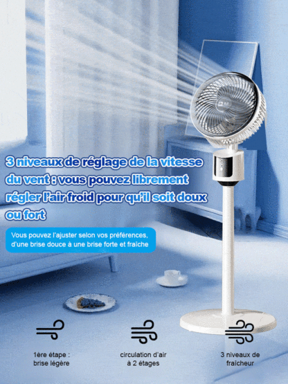 Le ventilateur de climatisation ultra-silencieux et économe en énergie peut rapidement réduire la température intérieure de 40 degrés à 20 degrés en moins d'une minute après sa mise sous tension.