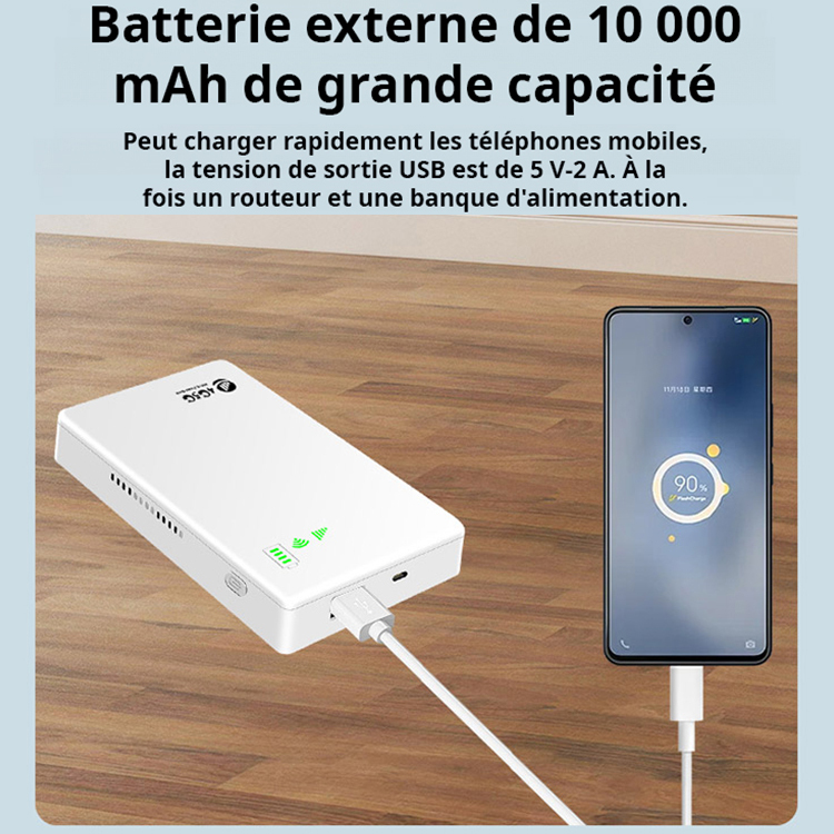 Banque d'alimentation wifi 2 en 1