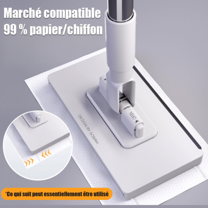 Économie d'effort 100 % Vadrouille paresseuse lavable à la main