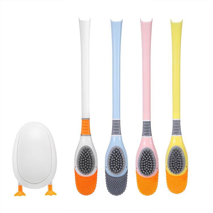 Brosse WC murale en silicone canard 2 en 1