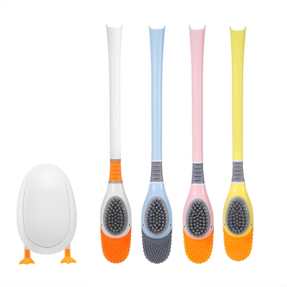 Brosse WC murale en silicone canard 2 en 1
