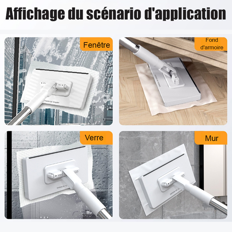 Économie d'effort 100 % Vadrouille paresseuse lavable à la main