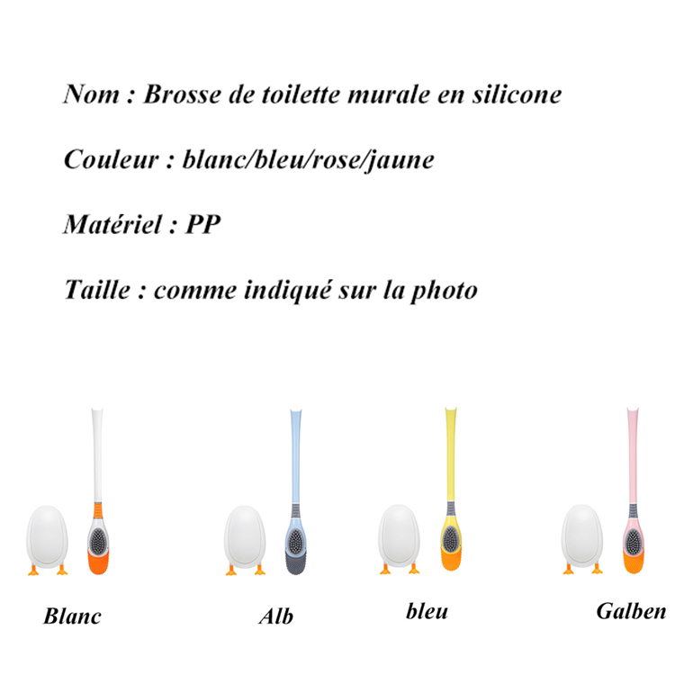 Brosse WC murale en silicone canard 2 en 1