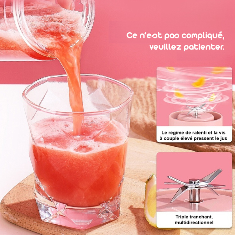 Tasse à jus portable et rechargeable