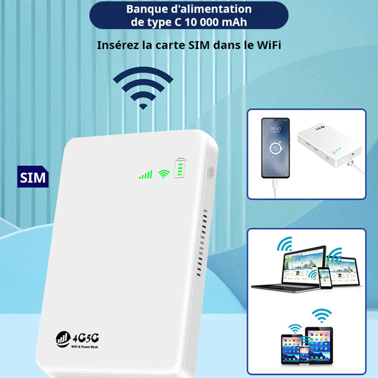 Banque d'alimentation wifi 2 en 1