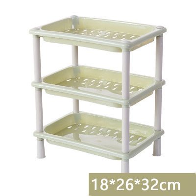 Multifunctional 3-layer combination rack floor-standing plastic storage rack