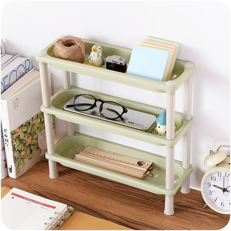 Multifunctional 3-layer combination rack floor-standing plastic storage rack