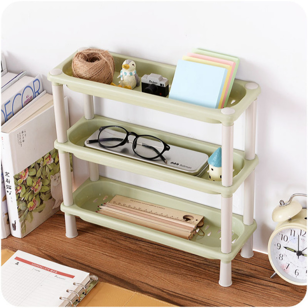 Multifunctional 3-layer combination rack floor-standing plastic storage rack