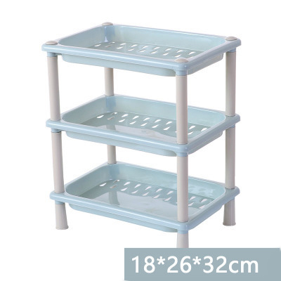 Multifunctional 3-layer combination rack floor-standing plastic storage rack