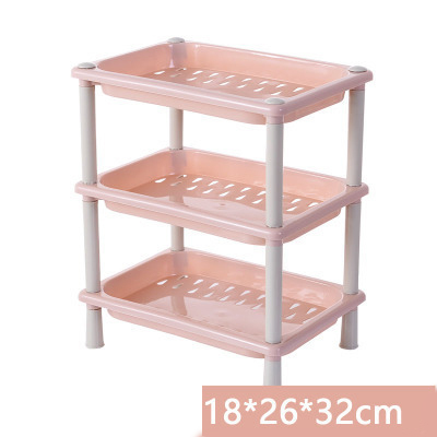 Multifunctional 3-layer combination rack floor-standing plastic storage rack