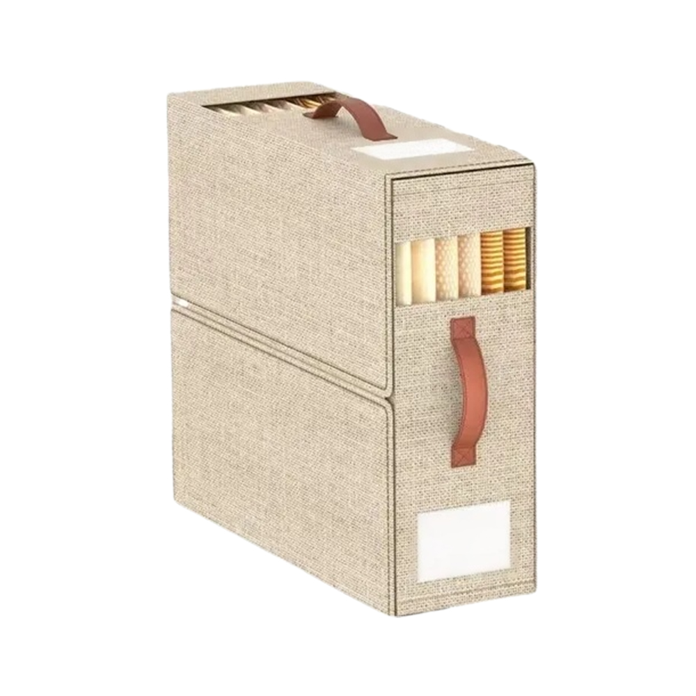 Kompakte, faltbare Aufbewahrungsbox zur Lagerung von Bettlaken, Handtüchern und Bettwaren.