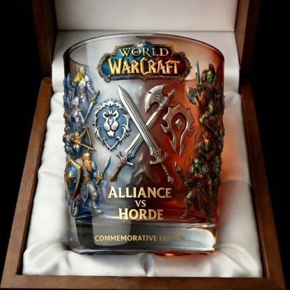 WoW Alliance Vs Horde Whiskey Glass