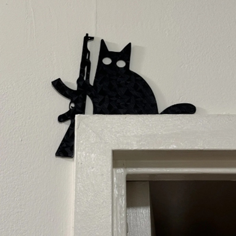 Funny Cat Door Corner Sign