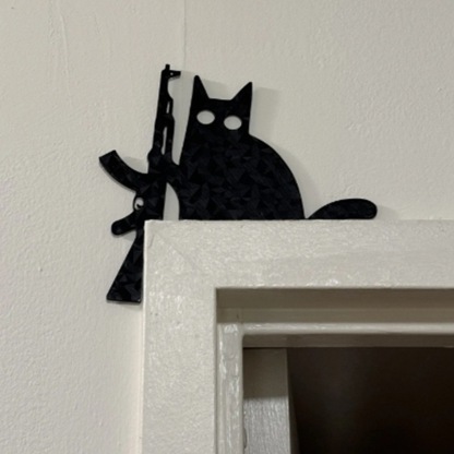 Funny Cat Door Corner Sign