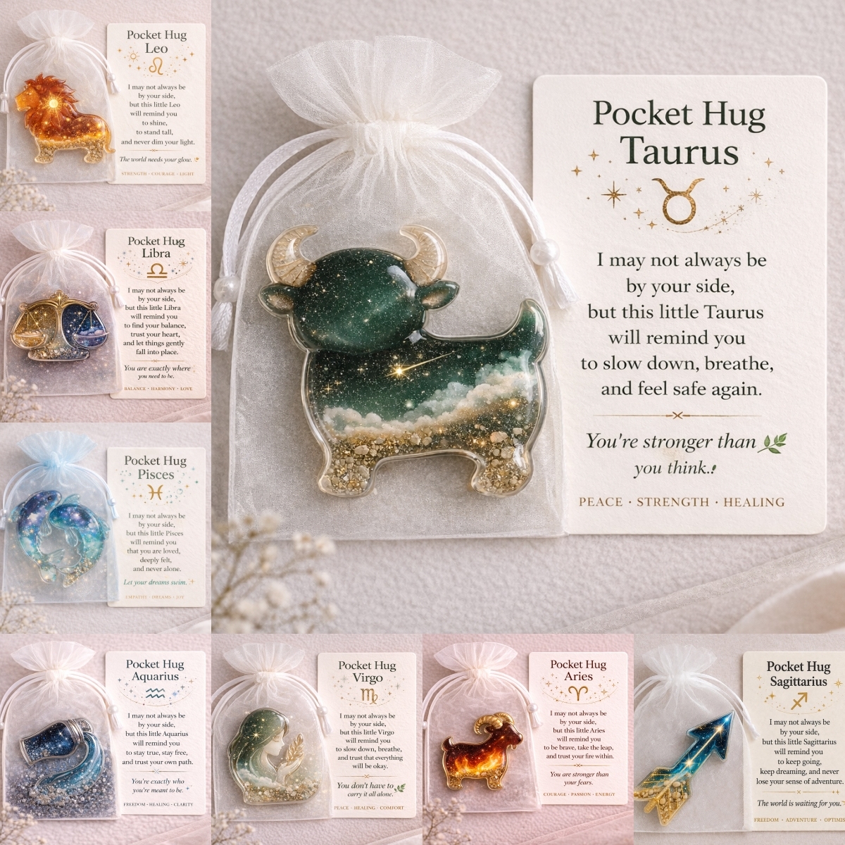Zodiac Glass Pocket Hug