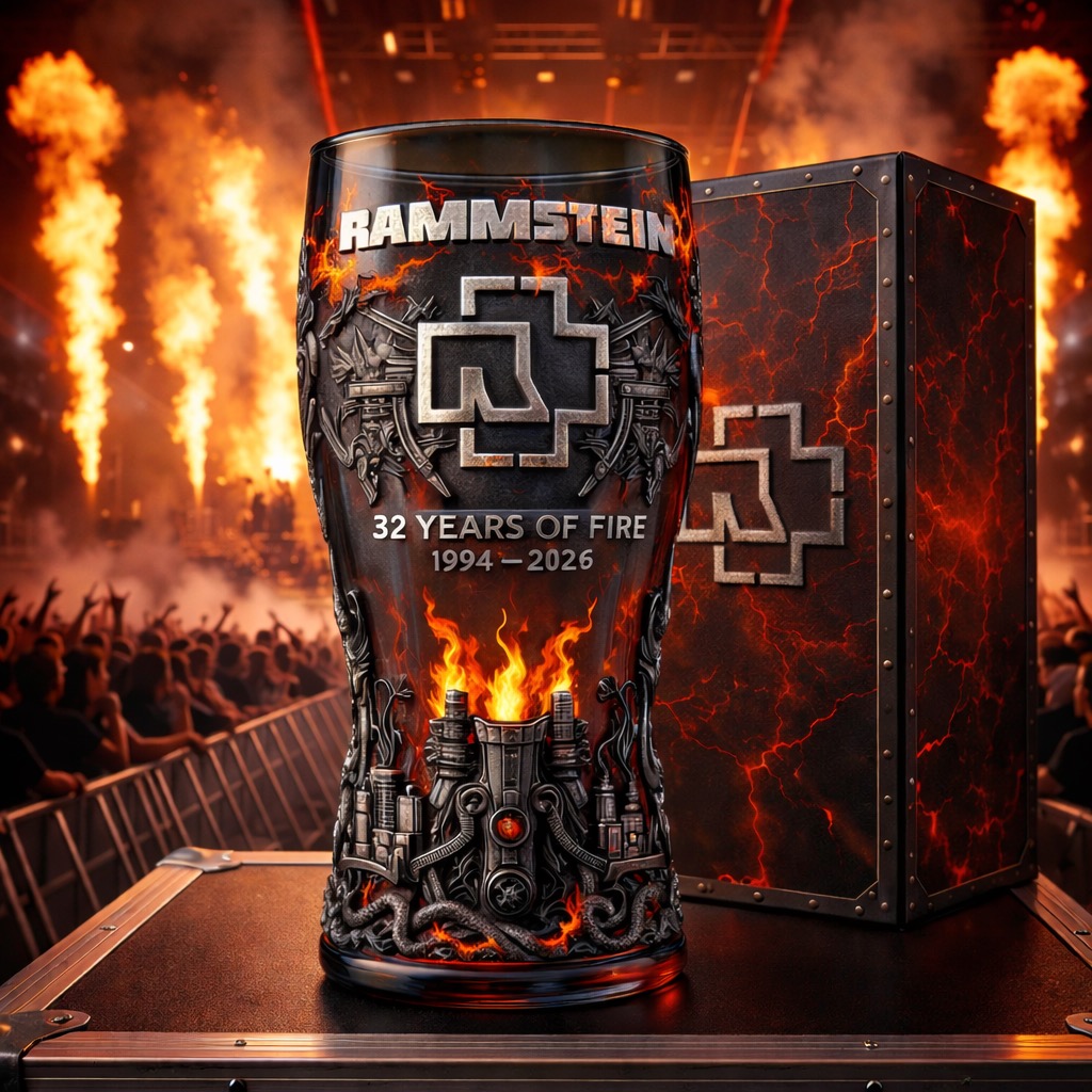 🔥 Rammstein 1994–2026 32 Years of Fire Anniversary Pint Glass