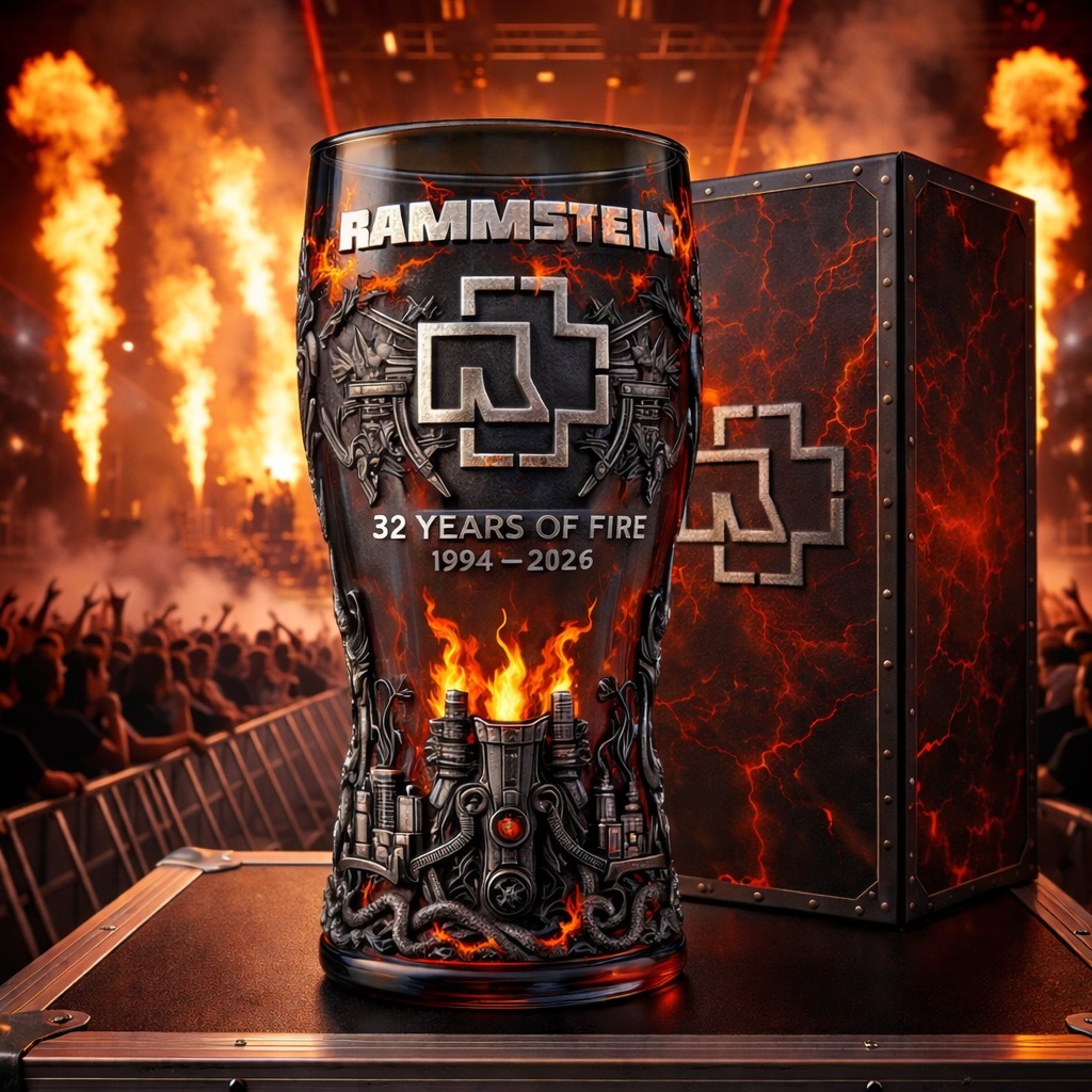 🔥 Rammstein 1994–2026 32 Years of Fire Anniversary Pint Glass