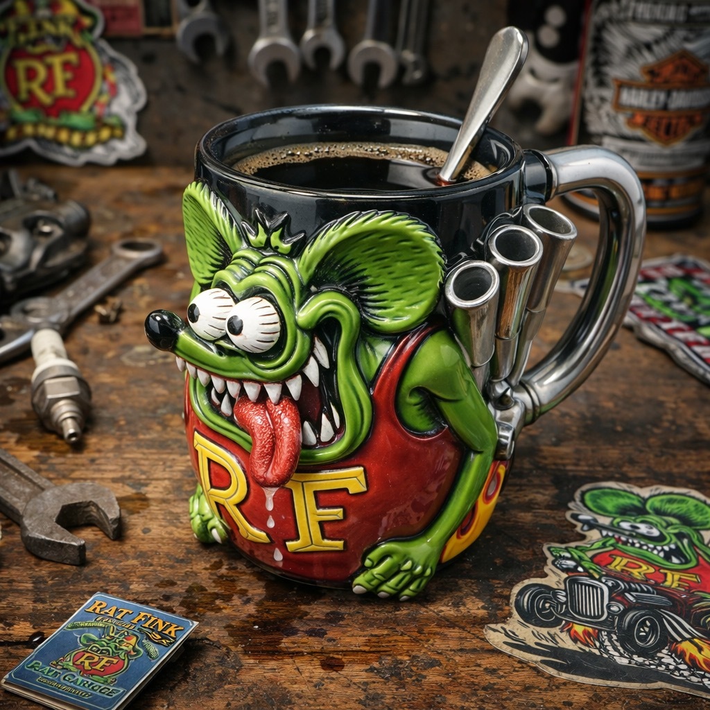 Rat Fink 3D Ceramic Mug