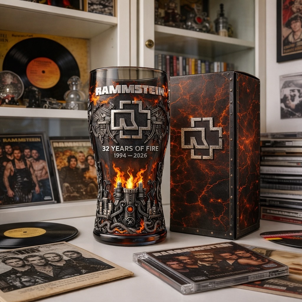 🔥 Rammstein 1994–2026 32 Years of Fire Anniversary Pint Glass