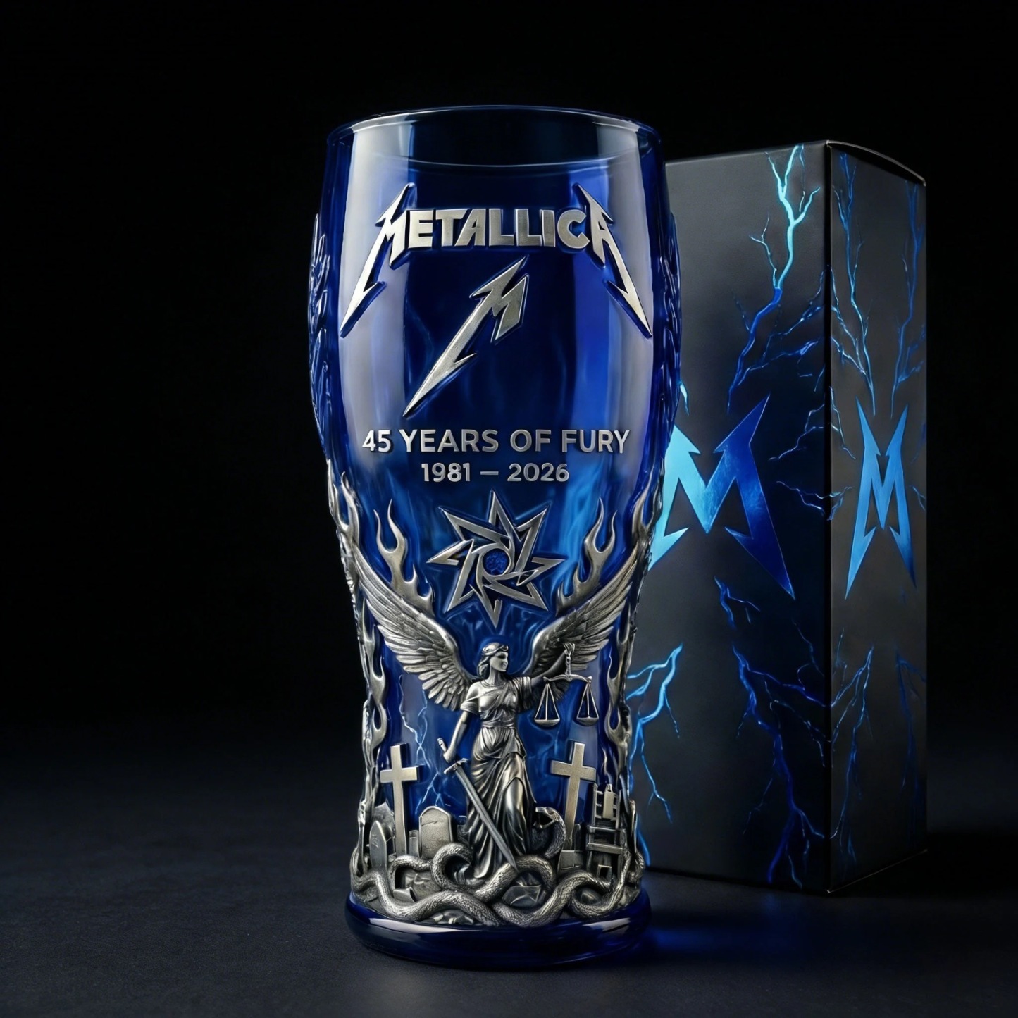 Metallica 1981 2026 45Th Anniversary Beer Glass