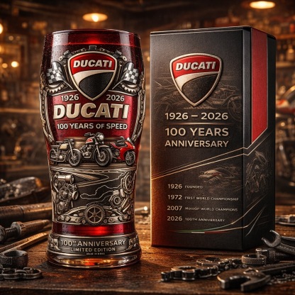 Ducati 1926–2026 100th Anniversary 3D Relief Pint Glass
