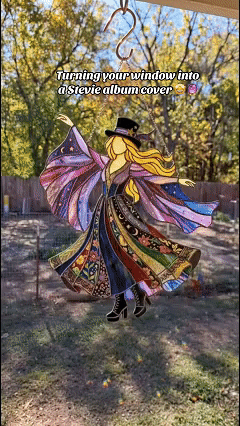 💥 LAST DAY 60% OFF - 💃 Rock Goddess Stevie 🤘 Handmade Stained Glass Spinning Suncatcher