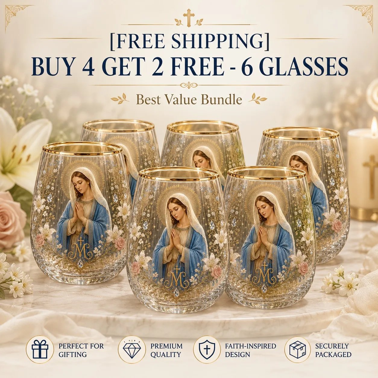 2026 Limited Edition "Morning Prayer" Glass Tea Cup – Faith & Serenity Collection