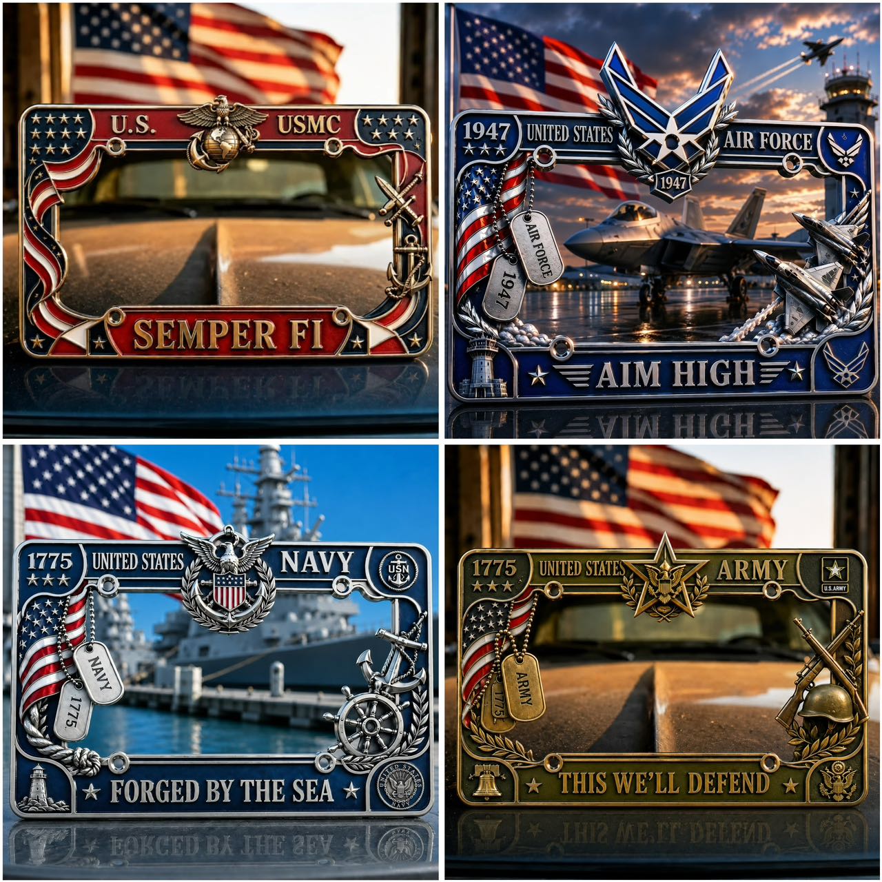 🔥Last Day Promo: 70% OFF 🎖️ - Military Branch Tribute License Plate Frame Collection