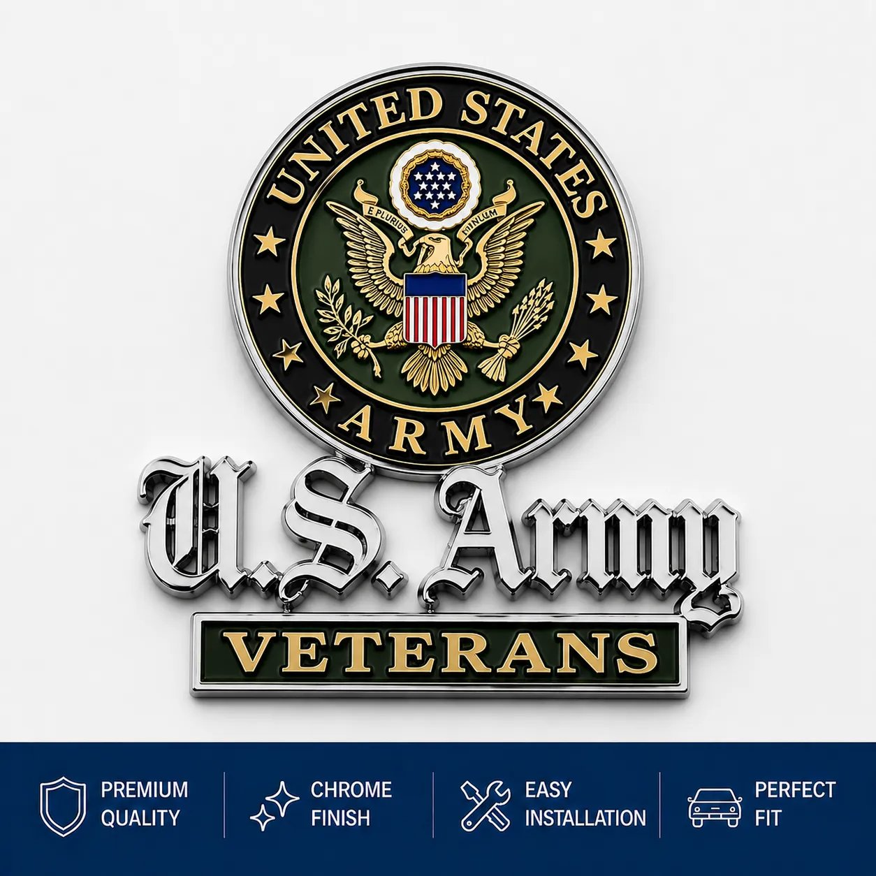 🛡️ U.S. Veterans Premium Auto Emblem – Honor Your Service