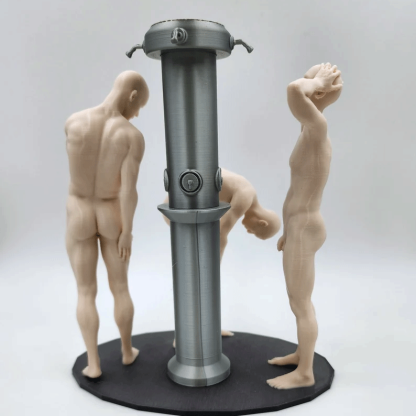 Three Athletes in Bradley Pole – Communal Shower Sculpture