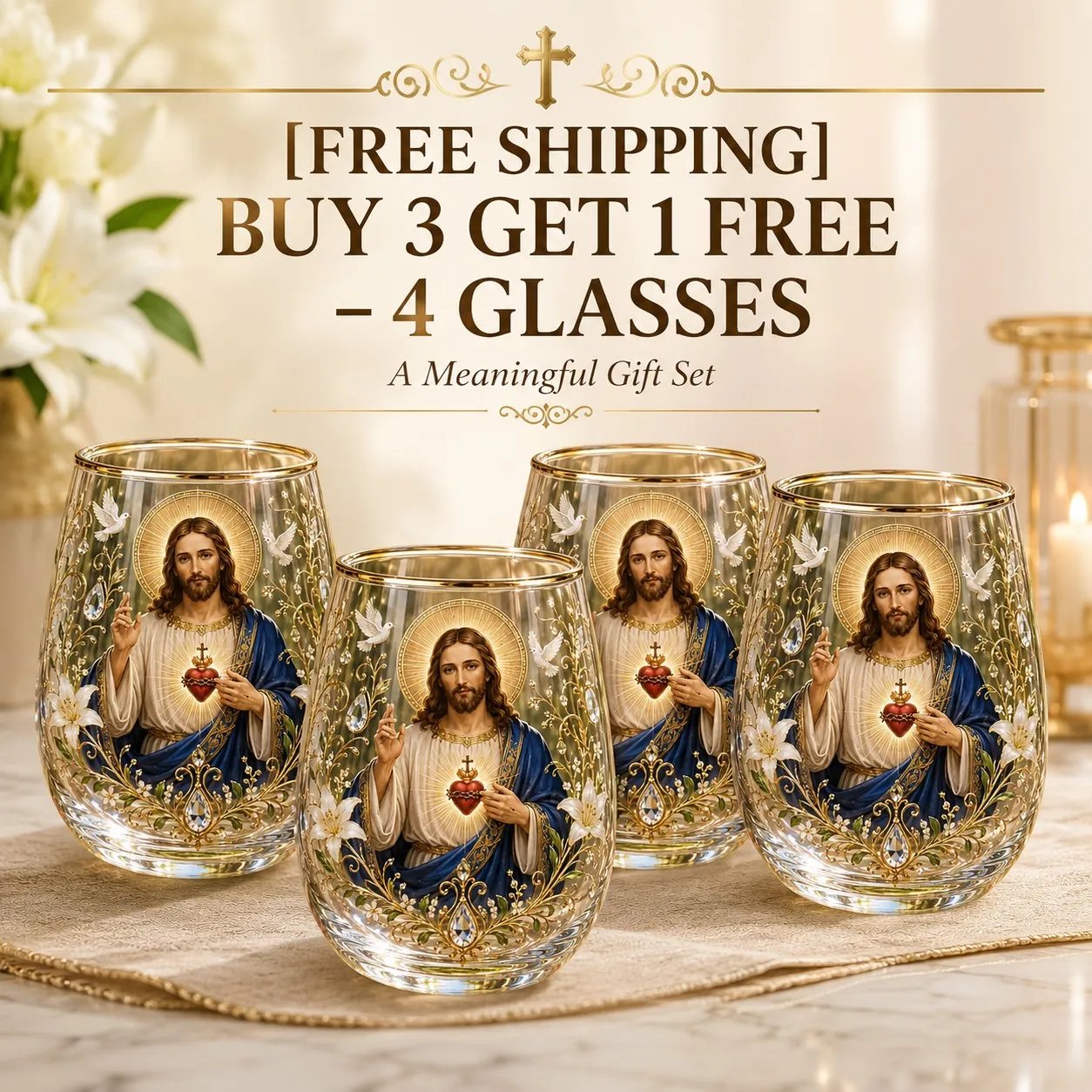 2026 Limited Edition "Morning Prayer" Glass Tea Cup – Faith & Serenity Collection