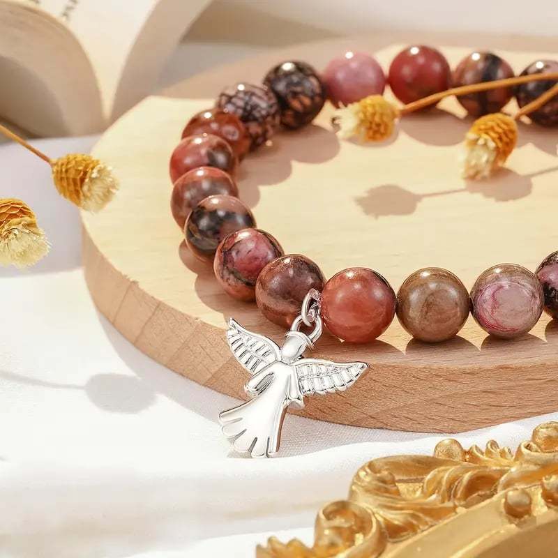 💖🎁2026 Mother's Day Gifts 50% Off--🧵Memorial Gifts Angel Wings Healing Crystal Bracelet