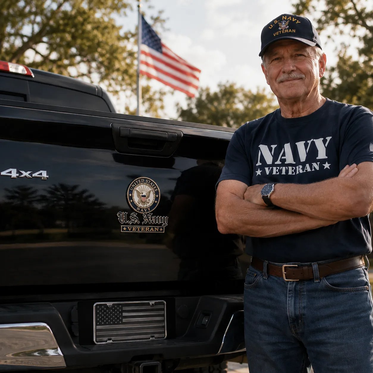 🛡️ U.S. Veterans Premium Auto Emblem – Honor Your Service