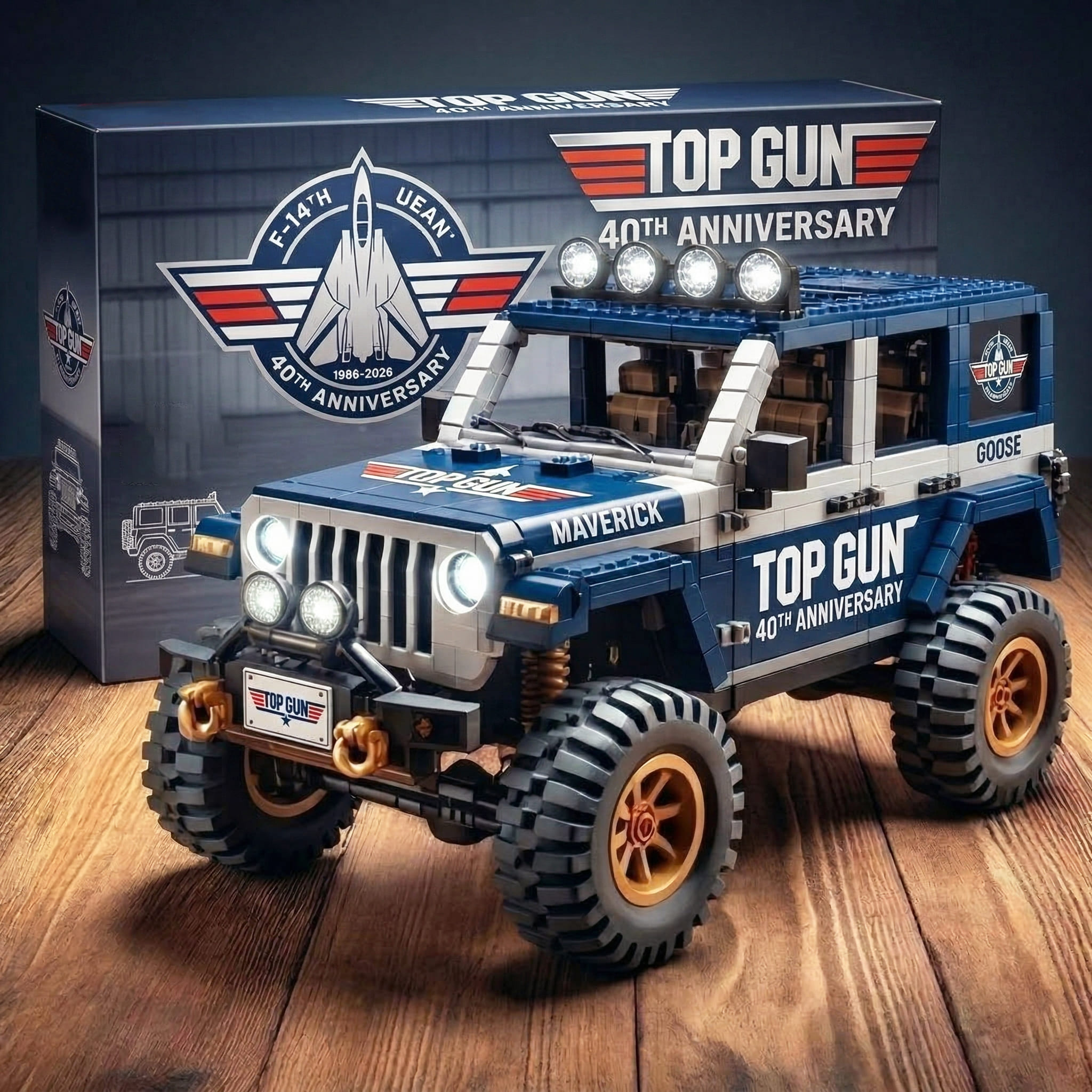 Top Gun 40th Anniversary 1986-2026 Maverick Edition Off-Road Jeep Building Block Set
