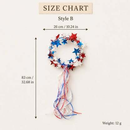 Sparkling Americana Star Crown with Flowing Ribbons ✨ | Patriotic Hair Accessory