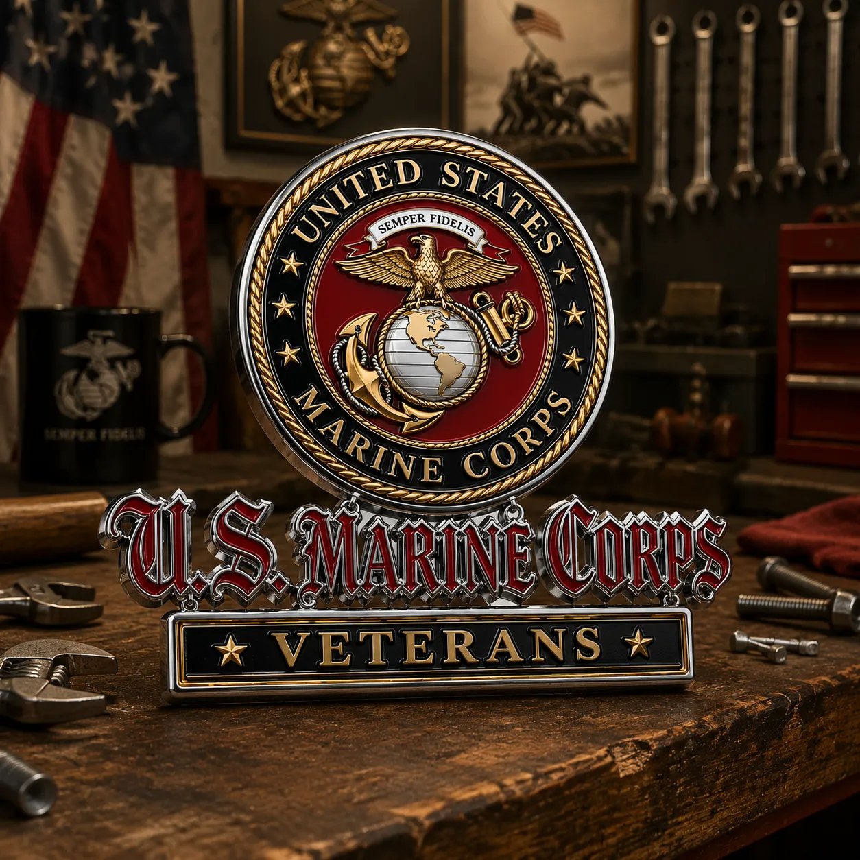 🛡️ U.S. Veterans Premium Auto Emblem – Honor Your Service