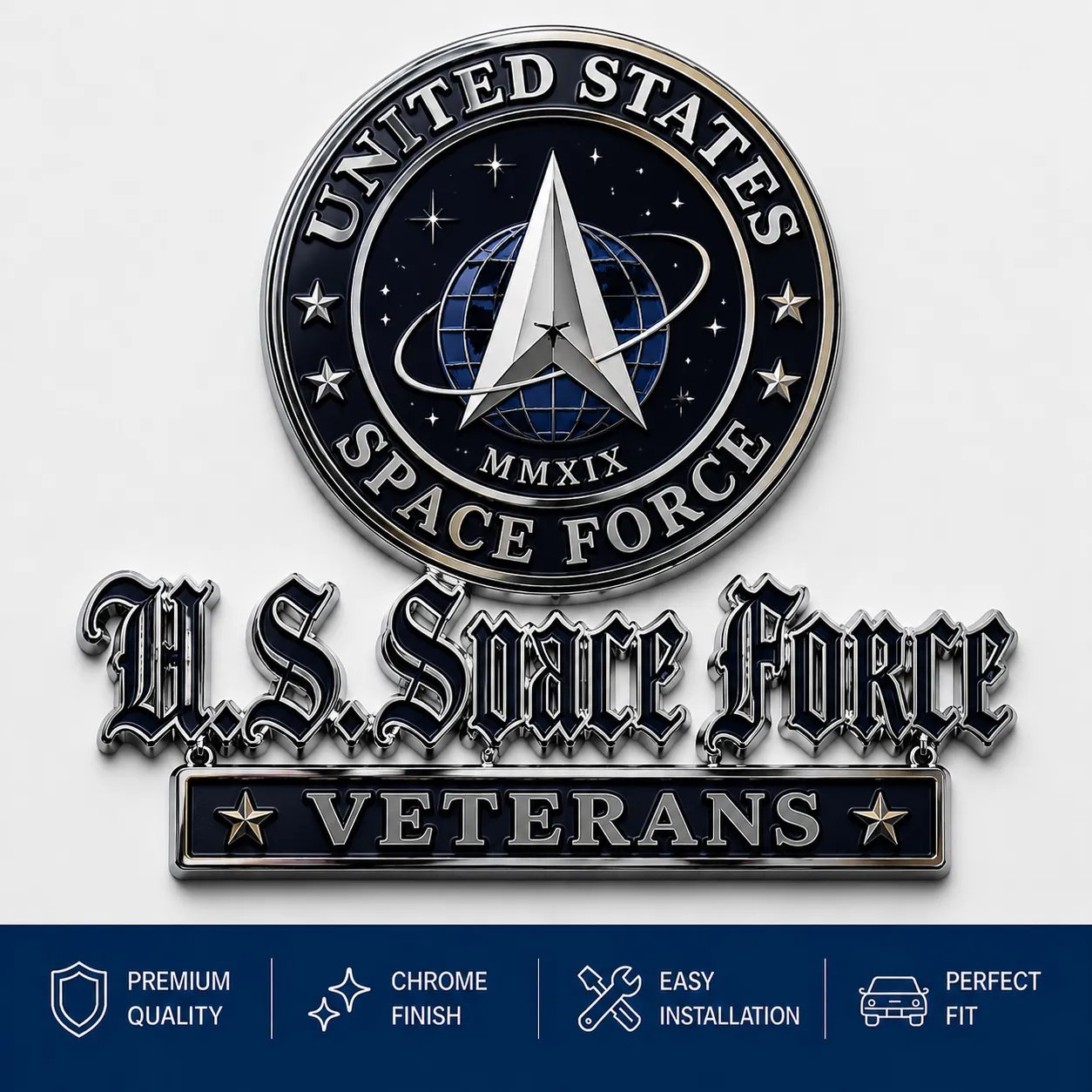 🛡️ U.S. Veterans Premium Auto Emblem – Honor Your Service